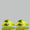 13x9 mm 2pcs { 7.45 cts} Pear Brilliant Cut Best AAA Fire Green Gold Lemon Quartz Natural {Flawless-VVS}