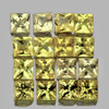 2.20mm 16 pcs {1.24 cts} Square Princess Cut AAA Fire Canary Yellow Sapphire Natural {Flawless-VVS)