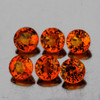 3.50 mm 6 pcs Round AAA Fire AAA Mandarin Orange Spessartite Garnet Natural  {Flawless-VVS}