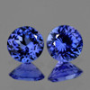 4.50 mm 2 pcs Round Brilliant Cut AAA Fire Intense Purple Blue Tanzanite Natural {Flawless-VVS1}--AAA Grade