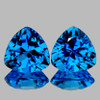 10.00 mm 2 pcs Trilliant Brilliant Cut  Best AAA Fire Intense Swiss Blue Topaz Natural {Flawless-VVS1}--AAA Grade