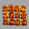 2.50 mm 12 pcs Round Diamond Cut AAA Fire Intense Orange Yellow Sapphire Natural {Flawless-VVS1}