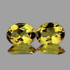 8x6 mm 2pcs Oval AAA Fire Golden Yellow Beryl 'Heliodor' Natural {Flawless-VVS1}