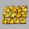 5.00 mm 12 pcs Heart AAA Fire Natural Golden Yellow Citrine {Flawless-VVS1}
