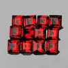 4.00 mm 12 pcs Square AAA Fire Red Mozambique Garnet Natural {Flawless-VVS}