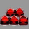 6.00 mm 5 pcs Square AAA Fire Red Mozambique Garnet Natural {Flawless-VVS}