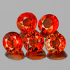 3.50 mm 5 pcs Round AAA Fire Intense Red Orange Sapphire Natural {Flawless-VVS1}