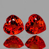 4.30 mm 2 piece Heart AAA Fire Intense Orange Sapphire Natural {Flawless-VVS}--AAA Grade