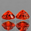 4.30 mm 2 piece Heart AAA Fire Intense Orange Sapphire Natural {Flawless-VVS}--AAA Grade