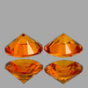 4.30 mm 2 pcs Round Machine Cut Best AAA Fire AAA Golden Orange Sapphire Natural {Flawless-VVS1}--AAA Grade