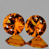 4.30 mm 2 pcs Round Machine Cut Best AAA Fire AAA Golden Orange Sapphire Natural {Flawless-VVS1}--AAA Grade