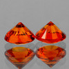 4.30 mm 2 pcs Round Machine Cut Best AAA Fire Intense Orange Sapphire Natural {Flawless-VVS1}--AAA Grade