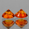 4.50 mm 2 pcs Round Machine Cut Best AAA Fire AAA Orange Sapphire Natural {Flawless-VVS1}--AAA Grade