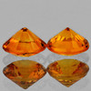 4.50 mm 2 pcs Round Brilliant Cut AAA Fire AAA Golden Orange Sapphire Natural {Flawless-VVS}