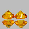 4.00 mm 2 pcs Round Machine Cut AAA Golden Yellow Sapphire Natural  {Flawless-VVS1}--AAA Grade