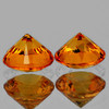 4.20 mm 2 pcs Round Machine Cut AAA Orange Golden Sapphire Natural  {Flawless-VVS1}--AAA Grade