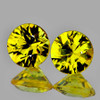 4.50 mm 2 pcs Round Machine Cut AAA Canary Yellow Sapphire Natural  {Flawless-VVS1}--AAA Grade
