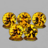 3.70 mm 5 pcs Round Brilliant Cut AAA Fire Golden Yellow Sapphire Natural {Flawless-VVS}--AAA Grade
