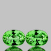 5.5x4mm 2pcs {0.95 cts} Oval AAA Fire Vivid Green Tsavorite Garnet Natural {VVS}