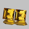 7.00 mm 2 pcs Square AAA Fire Natural Golden Yellow Citrine (Flawless-VVS}