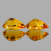 10x7 mm 2 pcs Pear AAA Fire Intense Golden Yellow Citrine Natural (Flawless-VVS}