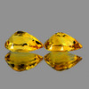 11x8 mm 2 pcs Pear AAA Fire Intense Golden Yellow Citrine Natural (Flawless-VVS}