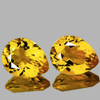 9x7 mm 2 pcs Pear AAA Fire Intense Golden Yellow Citrine Natural (Flawless-VVS}