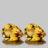 14x10 mm 2 pcs Pear AAA Fire Intense Golden Yellow Citrine Natural (Flawless-VVS}