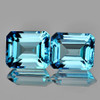 9x7 mm 2 pcs Octagon Emerald Cut AAA Fire AAA Sky Blue Topaz Natural {Flawless-VVS1}