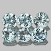 4.50 mm 6 pcs Round AAA Fire Natural Soft Blue Aquamarine {Flawless-VVS}