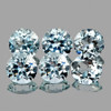 3.80 mm 6 pcs Round AAA Fire Natural Soft Blue Aquamarine {Flawless-VVS}