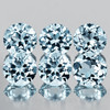 3.80 mm 6 pcs Round Brilliant Cut AAA Fire Natural Sky Blue Aquamarine {Flawless-VVS}