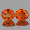 5.5x4.5 mm 2pcs Oval { 1.50 cts} AAA Fire Natural Intense Orange Sapphire {Flawless-VVS--AAA Grade}
