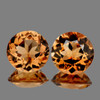 7.00 mm 2 pcs Round Champagne Imperial Topaz Natural {Flawless-VVS1}