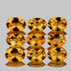 6x4 mm 9 pcs Oval Checker AAA Fire Intense Golden Yellow Citrine Natural (Flawless-VVS}