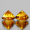 7.00 mm 2 pcs Heart AAA Fire Intense Madeira Golden Yellow Citrine Natural {Flawless-VVS1}