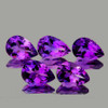 9x6 mm 5 pcs Pear AAA Fire Intense Purple Amethyst Natural {Flawless-VVS}
