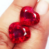 7.00 mm 2 pcs Heart AAA Fire Best AAA Red Mozambique Ruby Natural {VVS Clarity} --AAA Grade