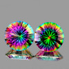 11.00 mm 2 pcs Round Concave Cut AAA Fire Rainbow Mystic Quartz Natural {Flawless-VVS1}