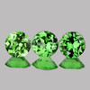 3.80 mm 3 pcs Round Best AAA Fire Natural Vivid Green Tsavorite Garnet (Flawless-VVS)