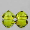 13.00 mm 2 pcs { 17.49 cts } Round Brilliant Cut AAA Fire Intense Green Gold Lemon Quartz Natural {Flawless-VVS}