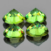 3.20 mm 4 pcs Round Diamond Cut AAA Fire Natural Green Demantoid (VVS)