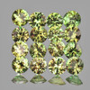 2.20 mm 16 pcs Round Machine Cut Extreme Brilliancy Intense Golden Green Sapphire Natural {Flawless-VVS}