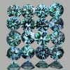 1.90 mm 25 pcs Round Brilliant Cut AAA Fire Teal Blue Sapphire Natural {Flawless-VVS}