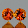 3.80 mm 2 pcs Round Machine Cut Best AAA Fire AAA Orange Sapphire Natural {Flawless-VVS1}--AAA Grade