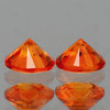 3.80 mm 2 pcs Round Machine Cut Best AAA Fire AAA Orange Sapphire Natural {Flawless-VVS1}--AAA Grade