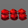 5x4 mm 6 pcs {2.11c ts} Pear AAA Fire Intense Orange Red Sapphire Natural (Flawless-VVS}--AAA Grade