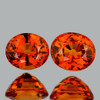 5.5x4.5 mm 2pcs Oval AAA Fire Natural Intense AAA Orange Sapphire {Flawless-VVS}--AAA Grade