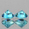 5.50 mm 2 pcs Round Brilliant Cut Extreme Brilliancy Fire Natural Blue Zircon {Flawless-VVS)