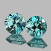 4.50 mm 2 pcs Round Brilliant Cut Extreme Brilliancy Fire Natural Blue Zircon {Flawless-VVS)